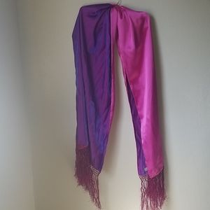 Iridescent Valerie Stevens Fringed Scarf/Wrap